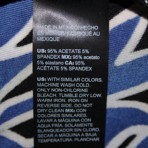Chicos Traveler NEW $40 Sz 0 Seafaring Blue Black Hi Lo Acetate Spndx Tunic Top