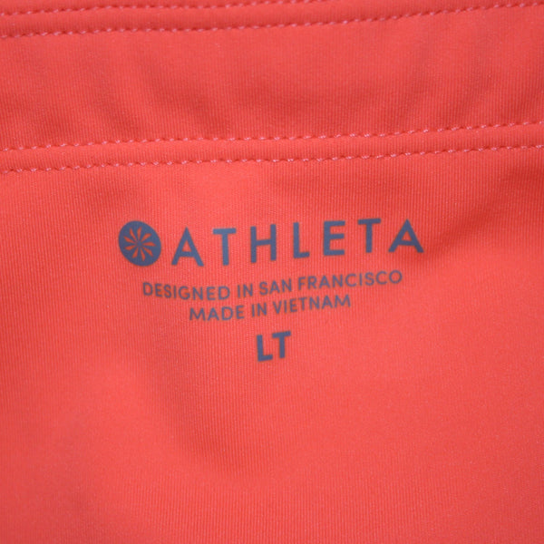 Athleta AW Pant Sz LT x 20 Orange Pull On Pockets Knee Length Poly Spandex