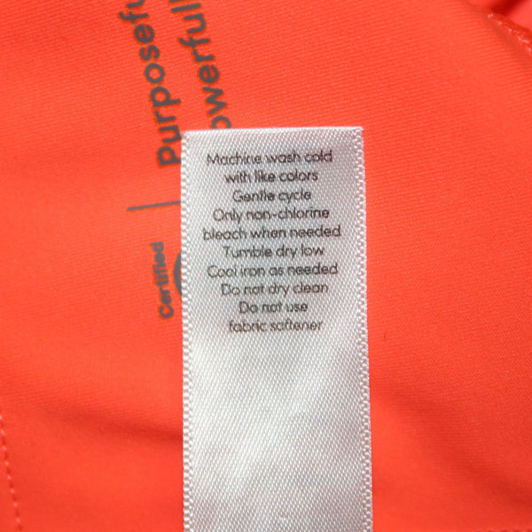 Athleta AW Pant Sz LT x 20 Orange Pull On Pockets Knee Length Poly Spandex