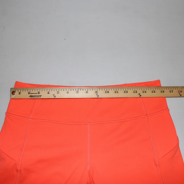 Athleta AW Pant Sz LT x 20 Orange Pull On Pockets Knee Length Poly Spandex