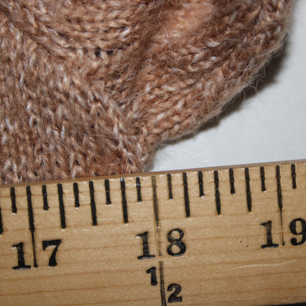 Tribal Jeans Sz SP Brown Rhinestones Open Knit Acrylic Polyester Nylon Sweater