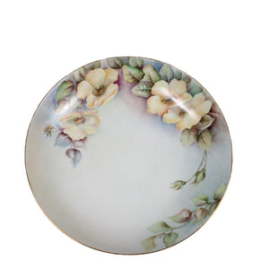 Argberg 221 Lucille Mint Multi Color Floral 10" Hand Painted Footed Fruit Plate