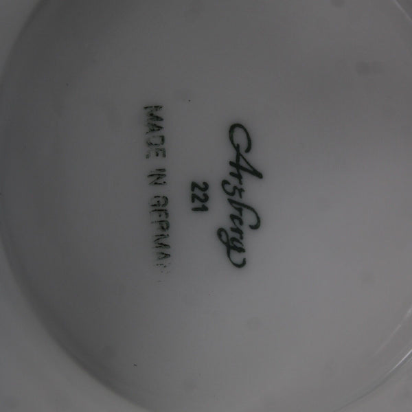 Argberg 221 Lucille Mint Multi Color Floral 10" Hand Painted Footed Fruit Plate