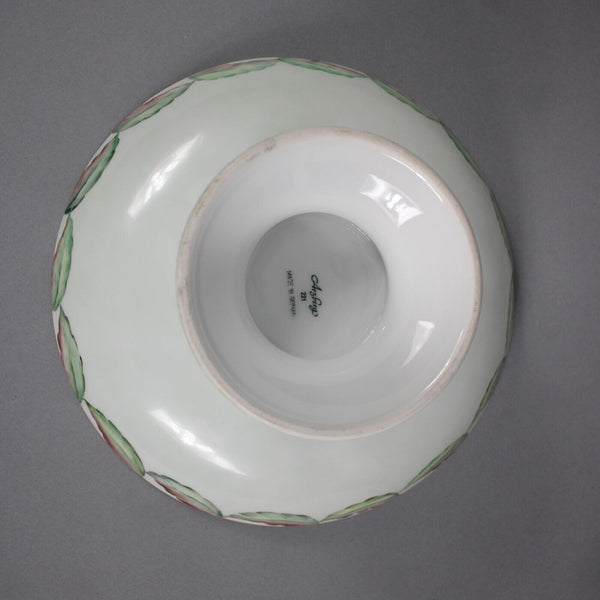 Argberg 221 Lucille Mint Multi Color Floral 10" Hand Painted Footed Fruit Plate