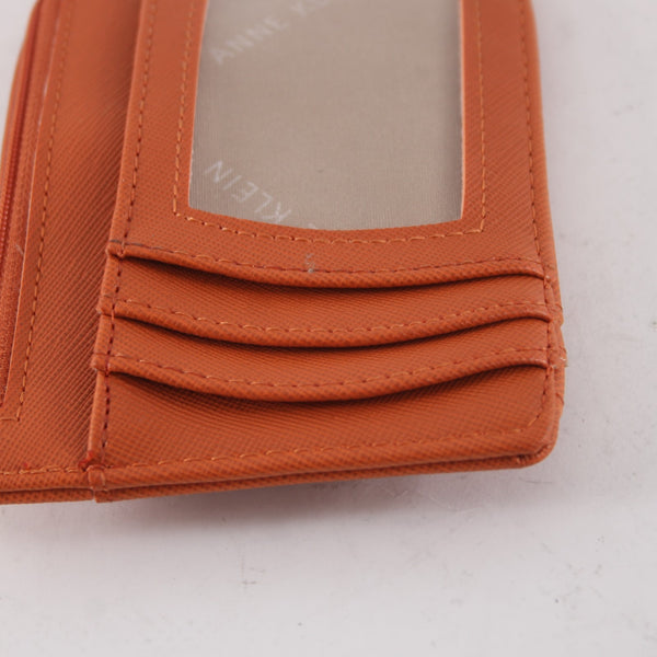 Anne Klein Wallet 5 x 3 x 1 Orange Gold Hardware Card Slots Leather Wallet