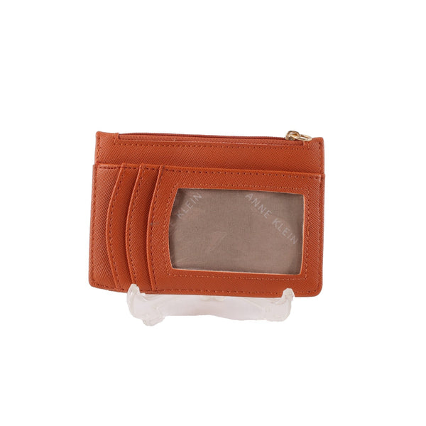 Anne Klein Wallet 5 x 3 x 1 Orange Gold Hardware Card Slots Leather Wallet