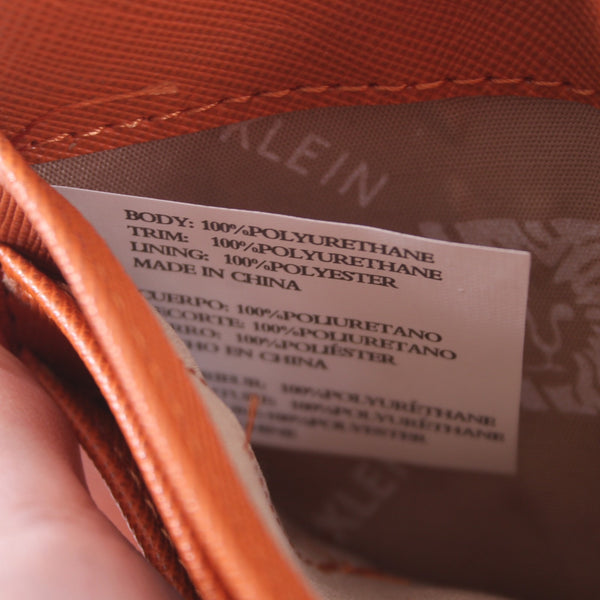 Anne Klein Wallet 5 x 3 x 1 Orange Gold Hardware Card Slots Leather Wallet