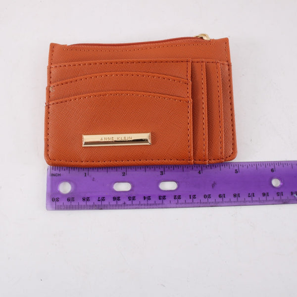 Anne Klein Wallet 5 x 3 x 1 Orange Gold Hardware Card Slots Leather Wallet