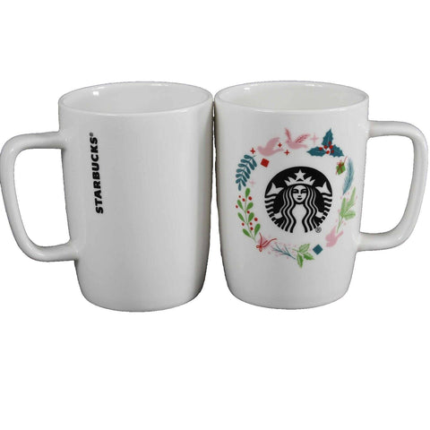 Starbucks White Christmas Set Of Two 10 Fl Oz Coffee Cups