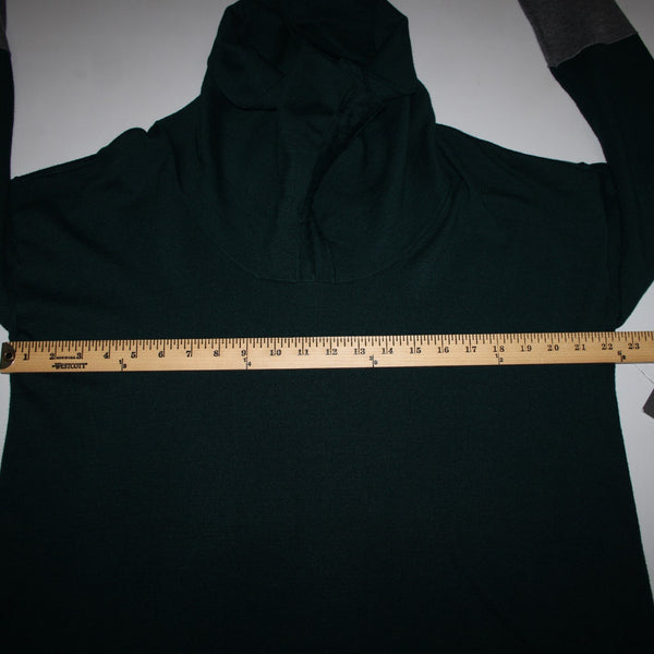 89th Madison NEW $54 Sz L Galapagos Green Gray Cowl Neck Rayon Poly Sweater