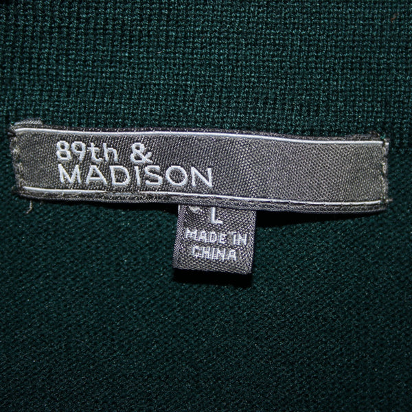 89th Madison NEW $54 Sz L Galapagos Green Gray Cowl Neck Rayon Poly Sweater