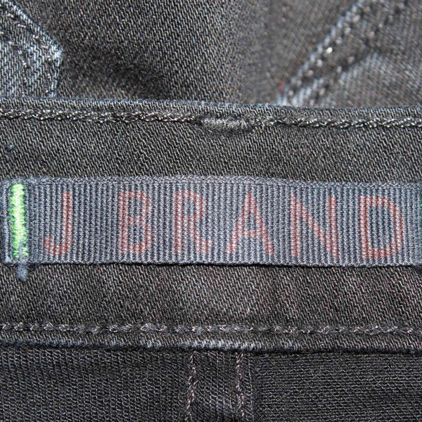 J Brand Sz 25 Tall x 30 Jett Black Denim Pencil Leg 5 Pocket Cotton Blend Jean