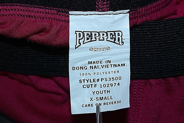 Pepper Skins Sz XS x 20.5" Magenta Black Polyester Girls Knit Leggings