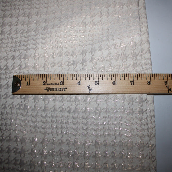 Calvin Klein Sz 12 Cream Tan Gold Metallic Cotton Polyester Lined Pencil Skirt