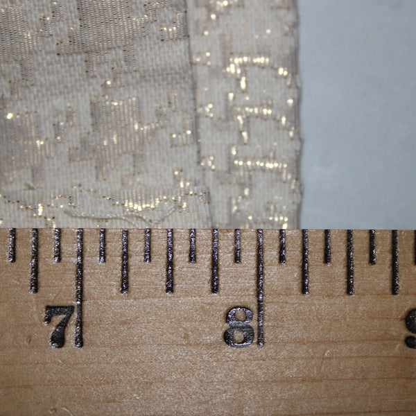 Calvin Klein Sz 12 Cream Tan Gold Metallic Cotton Polyester Lined Pencil Skirt