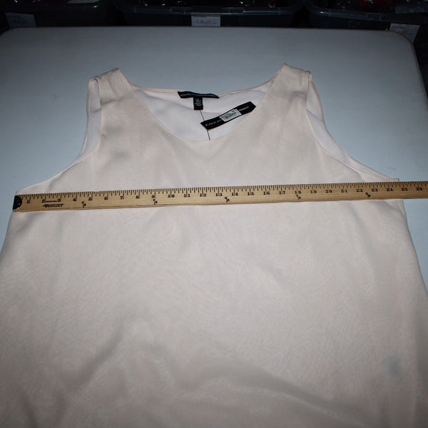 Ellen Tracy NEW $208 Sz 24 Peach Pink Layered 100% Silk Polyester Basic Top