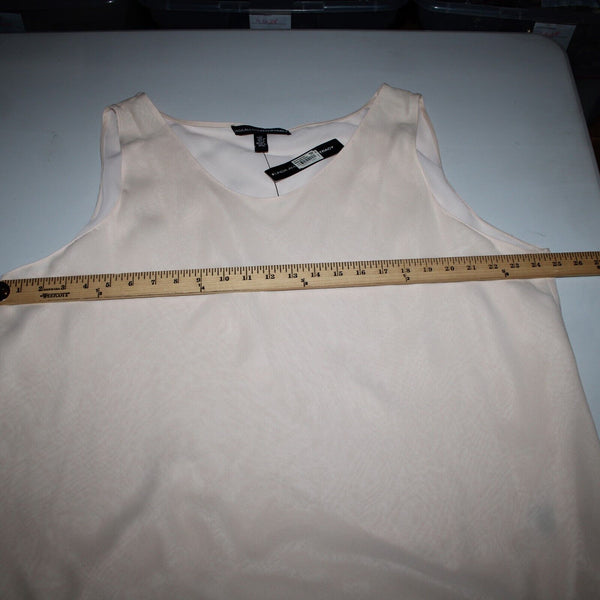 Ellen Tracy NEW $208 Sz 24 Peach Pink Layered 100% Silk Polyester Basic Top