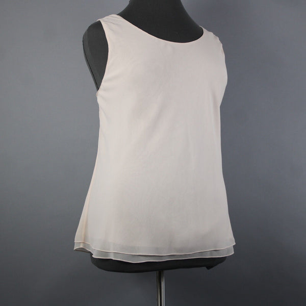 Ellen Tracy NEW $208 Sz 24 Peach Pink Layered 100% Silk Polyester Basic Top
