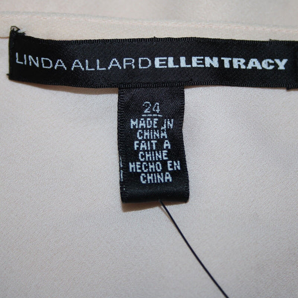 Ellen Tracy NEW $208 Sz 24 Peach Pink Layered 100% Silk Polyester Basic Top