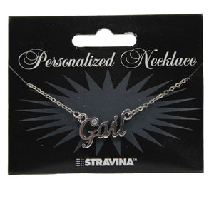 GAIL NEW Name Silvertone Rhinestone 14.5" w 4.5" Multi Ring Ext Necklace