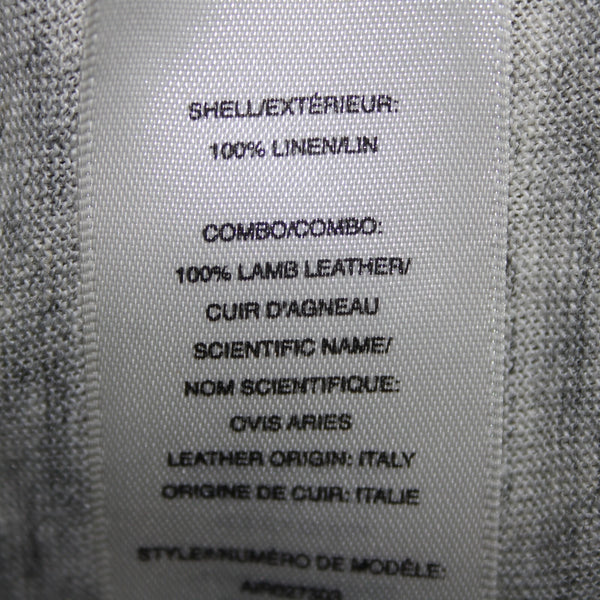 Alice Olivia Air Sz SP Gray Black Leather Trim Cross Open Back 100% Linen Top