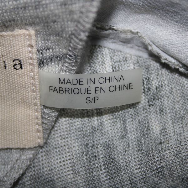 Alice Olivia Air Sz SP Gray Black Leather Trim Cross Open Back 100% Linen Top