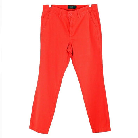 J Crew Chino Sz 4 x 28 Red 100% Cotton Capri Skinny Crop Pant