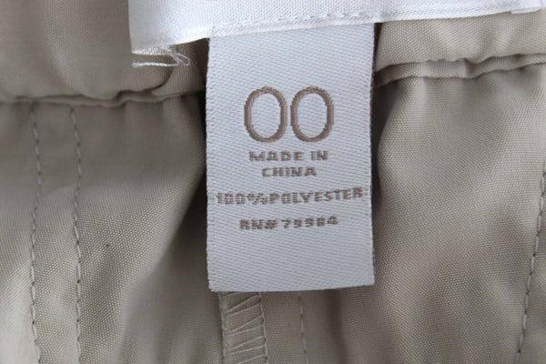 Chicos Sz 00 X 28 Tan Pull On Drawstring Ankle 100% Polyester Crop Pant