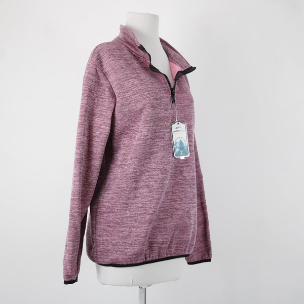 Jackson Hole Space Dye NEW Sz L Pink Mauve Black 1/4 Zip Outerwear Sweater
