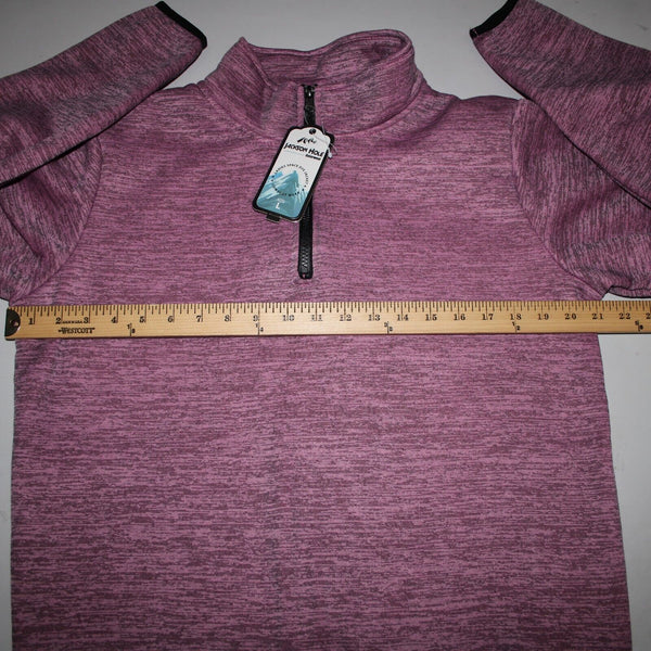 Jackson Hole Space Dye NEW Sz L Pink Mauve Black 1/4 Zip Outerwear Sweater