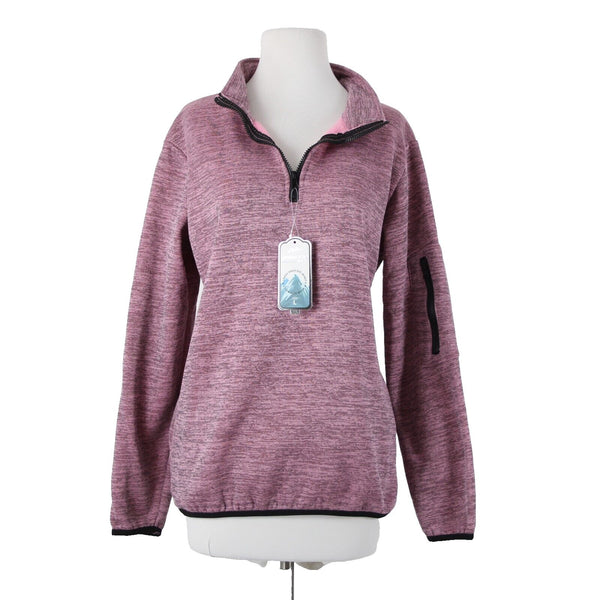Jackson Hole Space Dye NEW Sz L Pink Mauve Black 1/4 Zip Outerwear Sweater