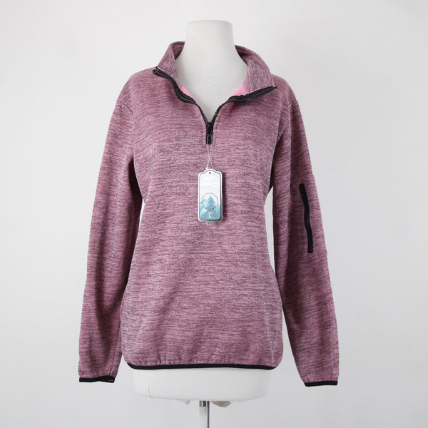 Jackson Hole Space Dye NEW Sz L Pink Mauve Black 1/4 Zip Outerwear Sweater