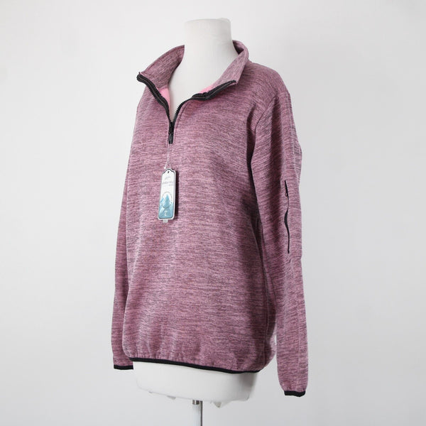 Jackson Hole Space Dye NEW Sz L Pink Mauve Black 1/4 Zip Outerwear Sweater