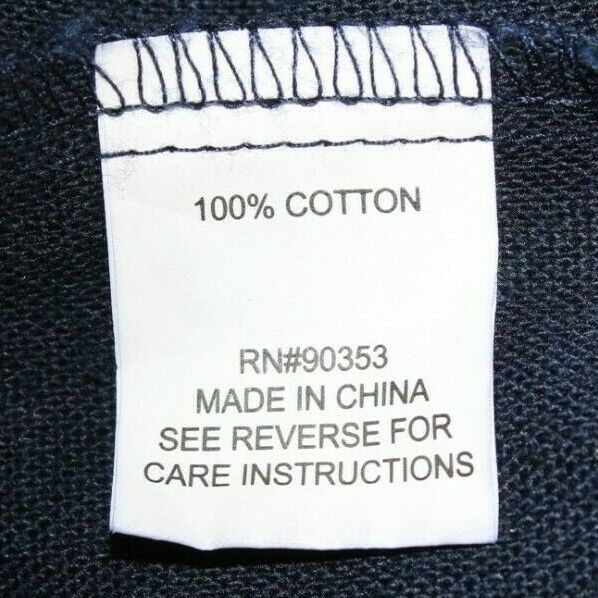 Rebellion M Navy Light Blue Red Embroidered 100% Cotton Peasant Top