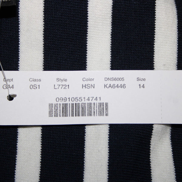 J Crew NEW Sz 14 Navy Blue White Stripped Sleeveless Belted 100% Cotton Jumpsuit
