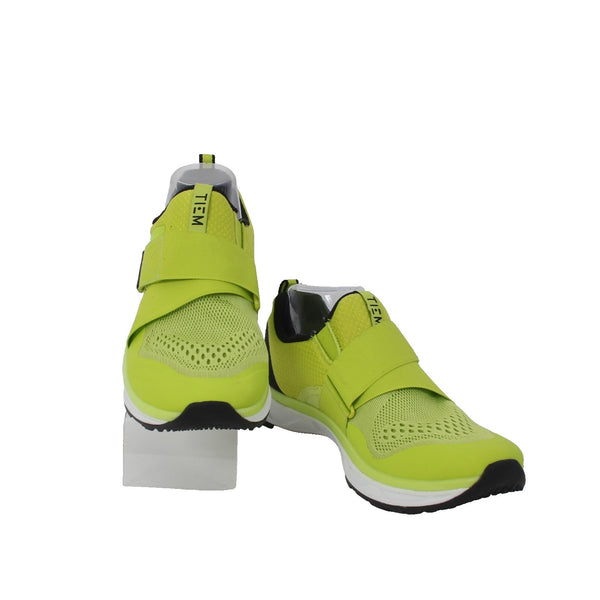Tiem Cycling Shoes Slipstream Sz 9 Green Black Hook Loop Strap Mesh Rubber