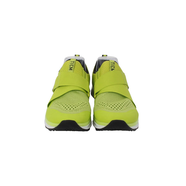 Tiem Cycling Shoes Slipstream Sz 9 Green Black Hook Loop Strap Mesh Rubber