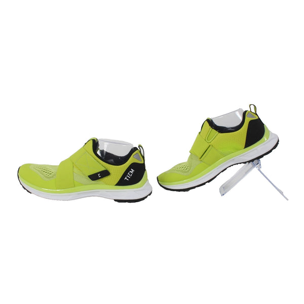 Tiem Cycling Shoes Slipstream Sz 9 Green Black Hook Loop Strap Mesh Rubber