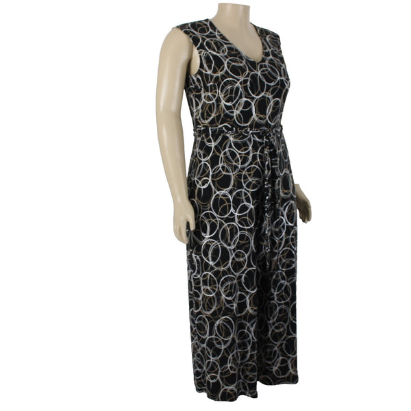 Joseph Ribkoff Jumpsuit NEW Sz 16 Black Brown Multi Color Unlined Poly Jumpsuit