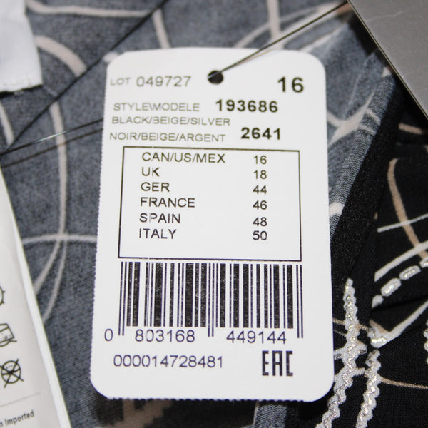 Joseph Ribkoff Jumpsuit NEW Sz 16 Black Brown Multi Color Unlined Poly Jumpsuit