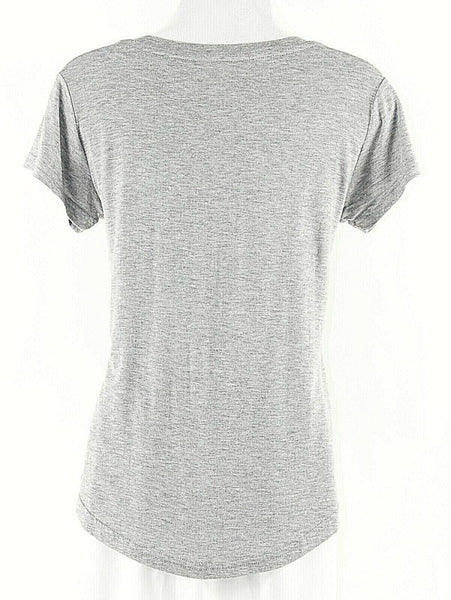Kamisa Sz S Gray Red Black Polyester Cotton Graphic Hi Lo Tee Shirt