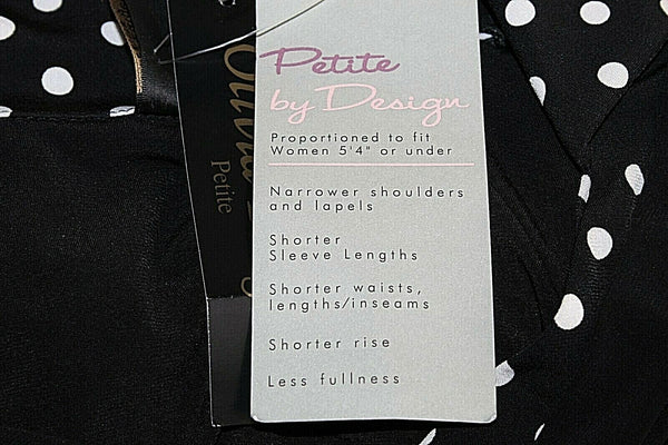 Olivia Paige NEW PL Black White Polka Dots Layered Look Poly Spandex Top