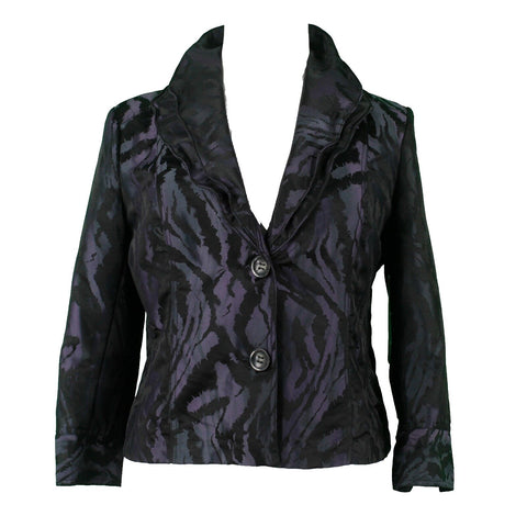 Erin London NEW $69 Sz XL Purple Black Wired Double Collar Nylon Poly Blazer