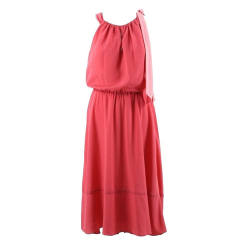 White House Black Market NEW $178 Sz 0 Coral Pink Hi Lo Silky Poly Dress