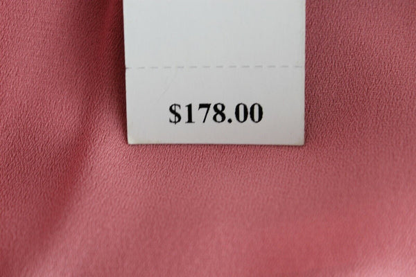 White House Black Market NEW $178 Sz 0 Coral Pink Hi Lo Silky Poly Dress