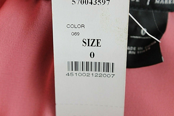 White House Black Market NEW $178 Sz 0 Coral Pink Hi Lo Silky Poly Dress