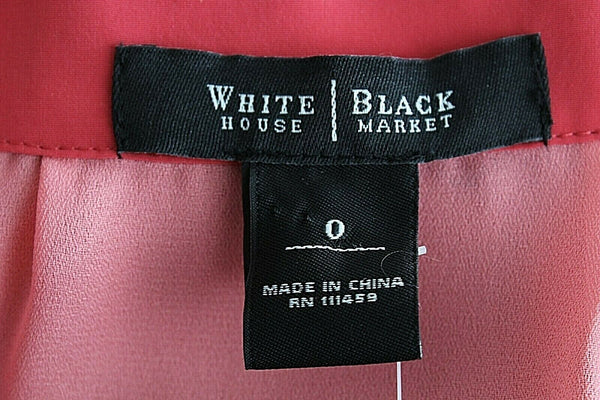 White House Black Market NEW $178 Sz 0 Coral Pink Hi Lo Silky Poly Dress