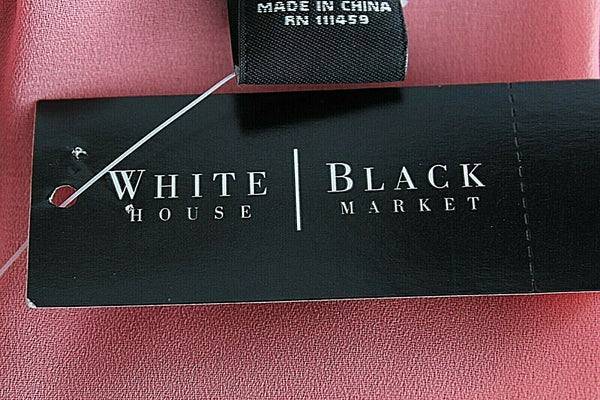 White House Black Market NEW $178 Sz 0 Coral Pink Hi Lo Silky Poly Dress