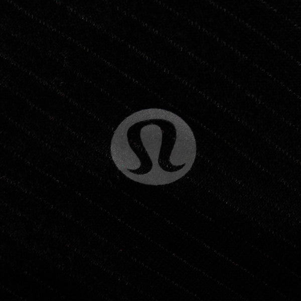 Lululemon Sz 4 Black Gray Stripe Padded Open Back Cross Back Active Wear Top