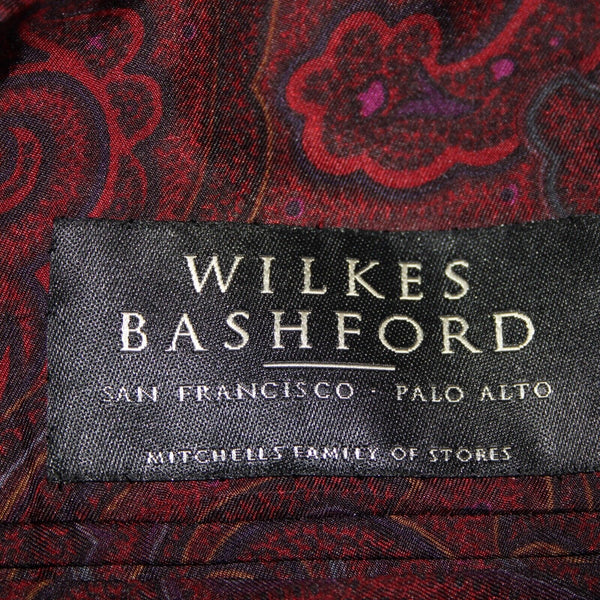 Wilkes Bashford Etro Spa Sz 48 Navy Blue Brown Pockets 100% Lana Wool Blazer